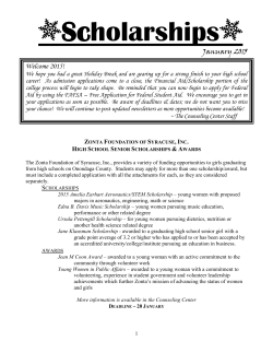 Scholarship Newsletter January 2015 - Jamesville