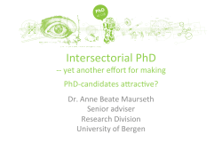 Intersectorial PhD – yet another effort for making
