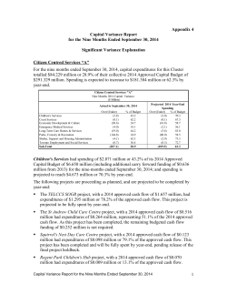 Appendix 4 to Capital Variance Report for the Nine