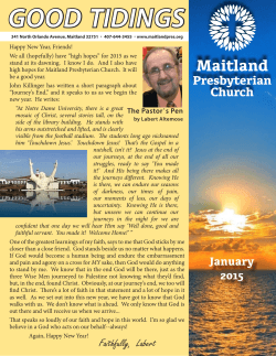 January 2015 Good Tidings - Maitland Presbyterian Church