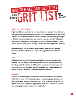 HOW TO MAKE GRIT DECISIONS