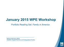 January 2015 WPE Workshop