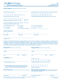 Distributor Enrollment Form