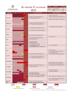 Academic Calendar 2015