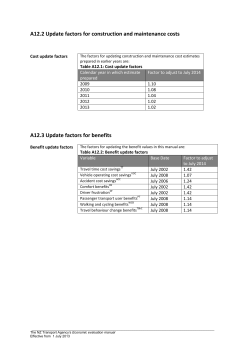Update Factors 2014 - NZ Transport Agency