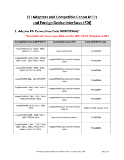 EFI Adapters and Compatible Canon MFPs and