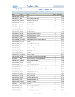 Buyback List - Campus Bookstore