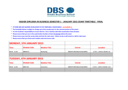 Higher Diploma in Business January 2015 Exam