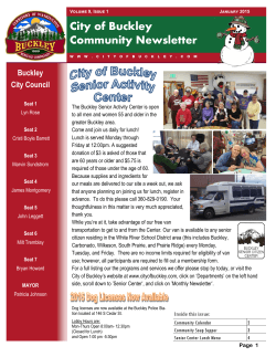 Community Newsletter- January 2015