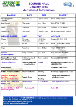 Bourne Hall Monthly Flyer 2015