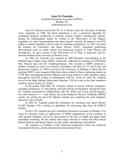 John (Juan) Fontenla - Northwest Research Associates