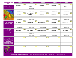 Holy Names Academy CFM Lunch Menu February 2015