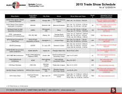 2015 Trade Show Schedule - Electro