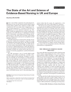 The State of the Art and Science of Evidence-Based