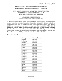 HUD Designations of Qualified Census Tracts and Difficult