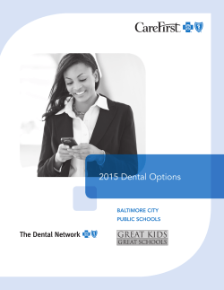 2015 Dental Options - Baltimore City Public Schools