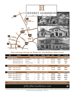 Jeffrey Harrison Homes Available Inventory!