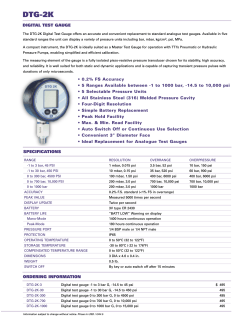 SI Pressure DTG-2K Digital Test Gauge Spec Sheet PDF