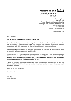 NHS Income MTW - Maidstone and Tunbridge Wells NHS Trust