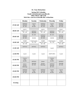 Dr. Tony Richardson Spring 2015 Schedule Email
