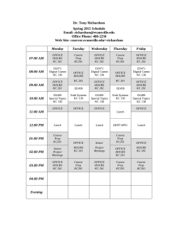 Dr. Tony Richardson Spring 2015 Schedule Email