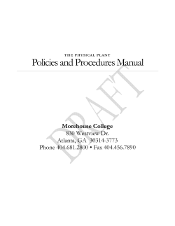 Physical Plant Policies and Procedures Manual