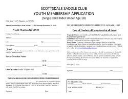 SCOTTSDALE SADDLE CLUB YOUTH MEMBERSHIP APPLICATION