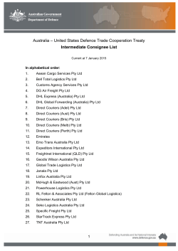 Approved Intermediate Consignee List