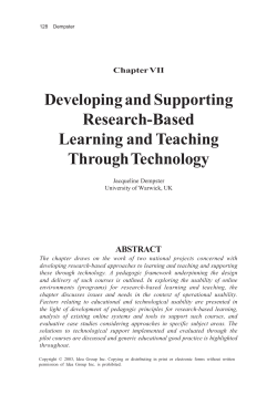 Developing and Supporting Research-Based