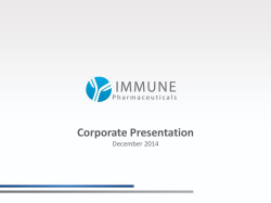 Corporate Presentation December, 2014