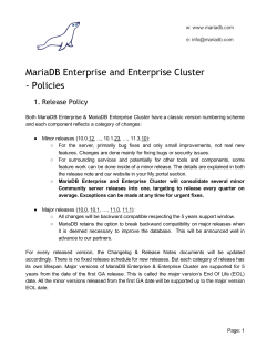 MariaDB Enterprise and Enterprise Cluster ‐ Policies