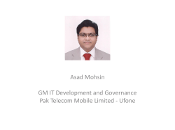 Asad Mohsin GM IT Development and Governance Pak Telecom