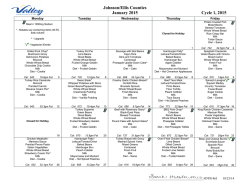 January Menu - Meals-on-Wheels of Johnson and Ellis Counties
