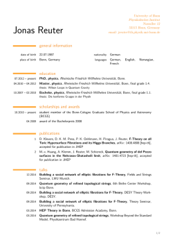 Jonas Reuter - Bonn Theory Group