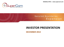 Investor Presentation - SuperCom December 2014