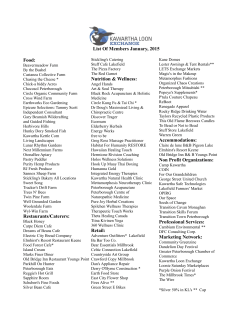 List Of Members January, 2015 Food: Restaurants