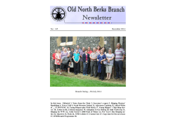 latest issue of the Newsletter - Old North Berks Branch
