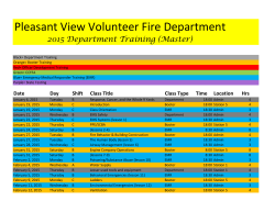 2015 Training Schedule