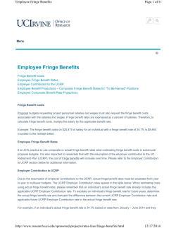 Employee Fringe Benefits - Office of Research