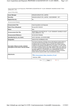 PROPOSED ACQUISITION OF 113201 ORDINARY SHARES IN
