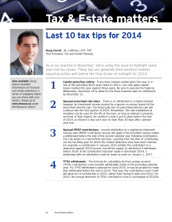 Doug Carroll, Last 10 tax tips for 2014