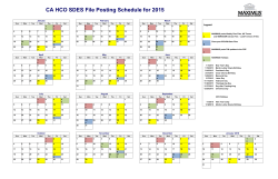 CA HCO SDES File Posting Schedule for 2015