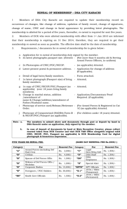 Renewal of Membership - DHA City Karachi