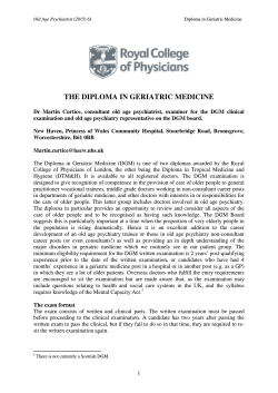 the diploma in geriatric medicine