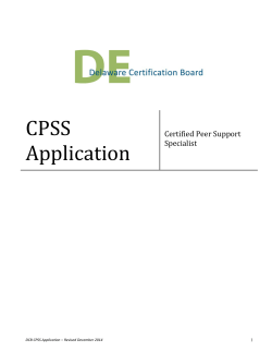 CPSS Application - Delaware Certification Board