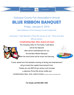 BLUE RIBBON BANQUET - Dubuque County Fair Association