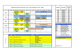 Physics Timetable 14/15, Semester 2, Level 1