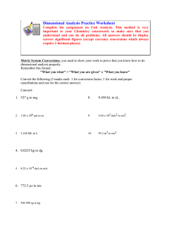 Dimensional Analysis Practice Worksheet