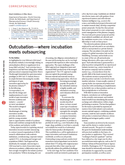 Outcubation—where incubation meets outsourcing
