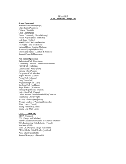 2014-2015 CFHS Clubs and Groups List School Sponsored